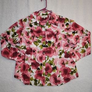 Jones New York Sport Women's Long Sleeve Blouse- 1X